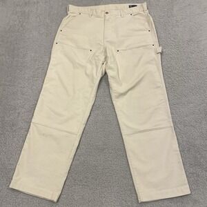 Gap Corduroy Carpenter Pants Mens 34x30 Beige Double Knee Y2K Grunge Skater
